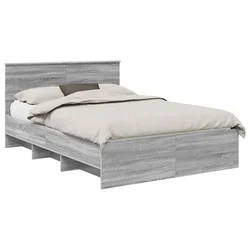 Vidaxl Konstrukcija postelje Siva Sonoma 160 x 200 cm Konstruiran les