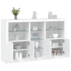 Komoda s LED svjetlima bijela 162 x 37 x 100 cm