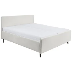 MID.YOU OBLAZINJENA POSTELJA 180 cm  x 200 cm , tekstil, leseni material krem barve