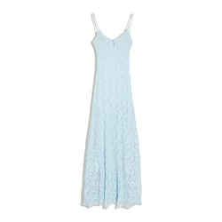 Bershka Obleka svetlo modra