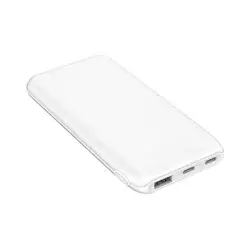 Power banka 10000 mAh 10 W Power Delivery 2x USB-C + 1x USB-A bela