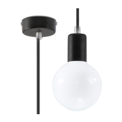 Sollux SL.0152 - Luster na sajli EDISON 1xE27/60W/230V crne boje