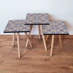 Hanah Home Set klub stočića 3Shp215, 3 komada, Šarena