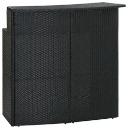 shumee vidaXL Vrtna barska miza črna 120x55x110 cm poli ratan