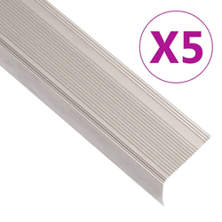 Rubnjaci za stepenice L-oblika 5 kom aluminijski 90 cm bež