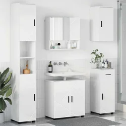 Set namještaja za kupaonicu s ladicama 5 pcs Visoki sjaj bijela