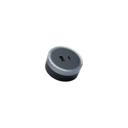 Souris USB A+C Fast Charger, LED ambijentalni prsten, Crno-sivi