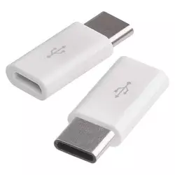 Adapter micro USB-B/USB-C, 2.0, bela, 2 kos 2/1