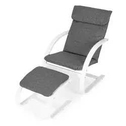 ModernHome Stolica za ljuljanje sa naslonom za noge, Siva