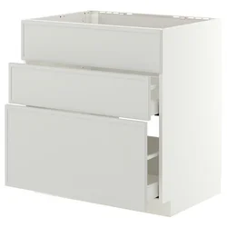 METOD / MAXIMERA Pod.element sudop. i 3front/2fioke, bela/Aspudden svetlosiva, 80x60 cm