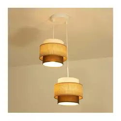 Brilagi - Luster na sajli RESNA 2xE27/60W/230V prečnik 30 cm bež/crna