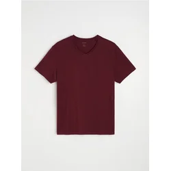 Sinsay - Pamučna basic majica - maroon