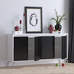 Wallity Komoda PEETA 140x94x40cm Crno-Bela