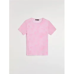 Sinsay - Majica od mrežice sa cvetnim motivom - roze