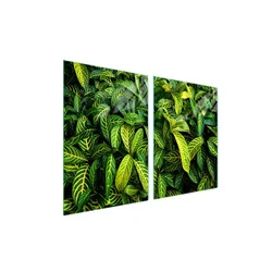 shumee Steklena zaščitna plošča za štedilnik 2x45x52 Leaf