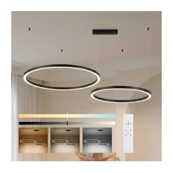 Brilagi - LED prigušiva luster na sajli PORTOFINO LED/98W/230V crna + daljinski upravljač