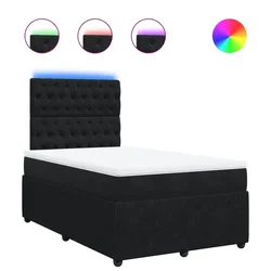 Vidaxl Box spring postelja z vzmetnico črna 120x190 cm žamet
