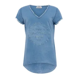 Zwillingsherz Majica Positive Mind moder denim