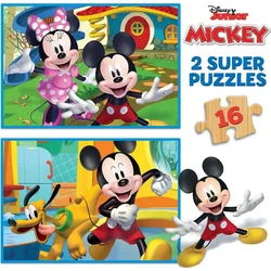 slomart komplet 2 puzzle sestavljank mickey mouse 19287 16 kosi 36 cm