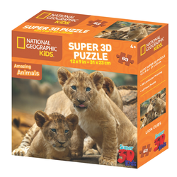 Prime 3D Super puzzle Animal Planet Lavovi 63 dela 31X23 cm 13608