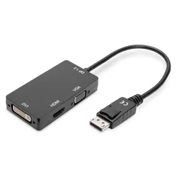 Digitus DIGITUS DisplayPort v HDMI+DVI+VGA pretvornik, 0.2m