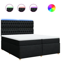 vidaXL vidaXL Box spring postelja z vzmetnico črn 200x200 cm blago, (21305620)