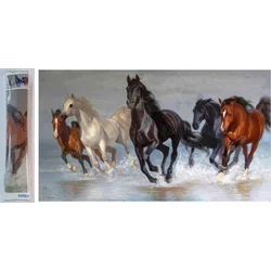 Norimpex Diamantna slika Čreda konj 80x40cm