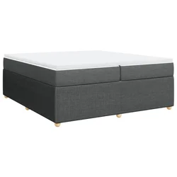 Vidaxl Box spring postelja z vzmetnico temno siva 200x200 cm blago