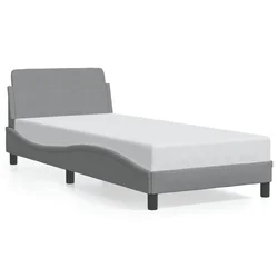 Vidaxl Posteljni okvir Dover svetlo siv 90x200 cm blago