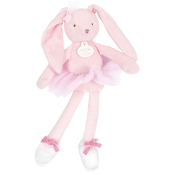 Doudou Plišasta igrača zajček roza balerina 30 cm