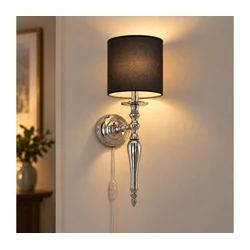 BRILAGI - Zidna lampa NUBILA 1xE27/60W/230V sjajni hrom/crna