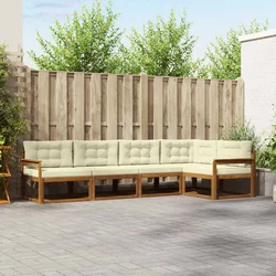 Set vanjskih sofa s jastukom 5 pcs Prirodna i krem