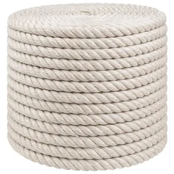 Vidaxl Vrv iz jute 12 Bela 100% Tossa jute