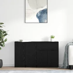 Kreveta s ladicama 3 pcs Crni hrast Konstruirano drvo