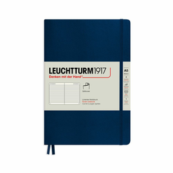 LEUCHTTURM1917 Srednja bilježnica LEUCHTTURM1917 Medium Softcover Notebook - A5, meki uvez, papir s linijama, 123 stranice - Navy