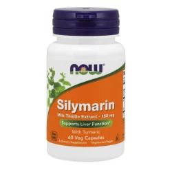 NOW Foods NOW Silymarin s kurkumo (izvleček pegastega badlja s kurkumo), 150 mg, 60 rastlinskih kapsul