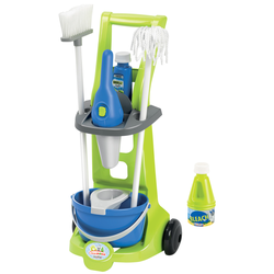 Čistilni voziček Clean Home Écoiffier 8 dodatkov modro-zelen