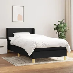 shumee Box spring postelja z vzmetnico črna 100x200 cm blago