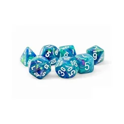 Kockice Chessex - Festive Mega-hedral - Waterlily & White (7)