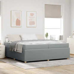 Krevetna konstrukcija Svijetlo siva 200 x 200 cm tkanina