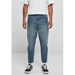 Mens Cropped Tapered Jeans Blue