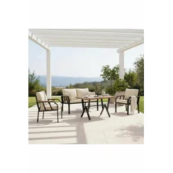 HANAH HOME Baštenska garnitura Nergiz 2+1+1 Mink