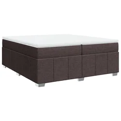 Vidaxl Box spring postelja z vzmetnico temno rjav 200x200 cm blago