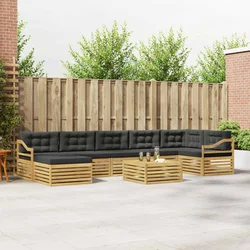 Set vanjskih sofa s jastukom 8 pcs Bijela i antracit Poliester