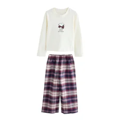 Next Pižama Snoopy ecru/mornarska/vinsko rdeča