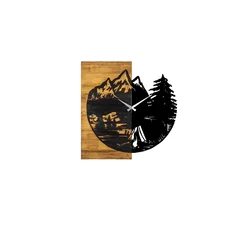 WALLXPERT 19 Zidni sat Wooden Clock, Crni