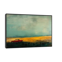 Canvas Slika na platnu Crveni automobil, 120x80cm, Sa ramom, Crni