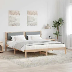 Krevetna konstrukcija s uzglavljem Svijetlo siva 200 x 200 cm