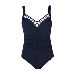 SUNFLAIR Enodelne kopalke  temno modra / bela