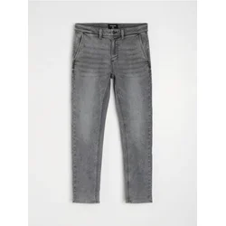 Sinsay - Slim fit farmerke s efektom pranja - sivo